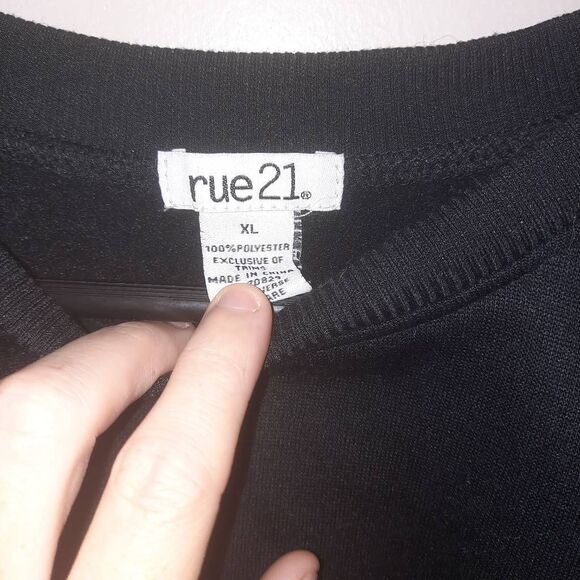 Boxy Crewneck Sweatshirt Black & Pink XL - Picture 5 of 5